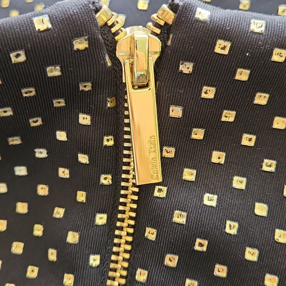 Calvin Klein Black Gold Sheath Pencil Dress 14 - Picture 10 of 15